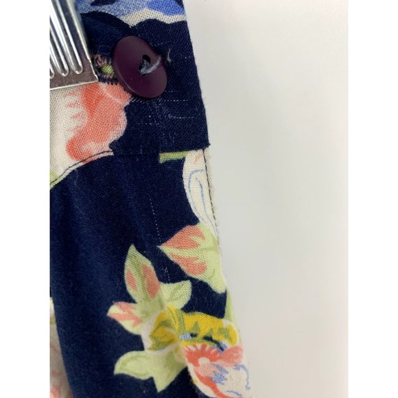 Vintage Worthington Women's Blue Floral Pleated Midi Skirt with pockets Size 10 - Picture 5 of 11